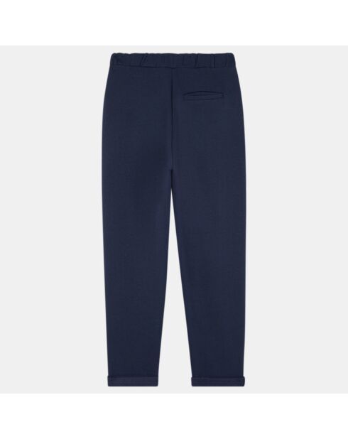 Pantalon de Jogging en Coton bio mélangé droit marine