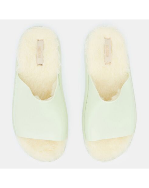 Mules fourrées Auré vert clair