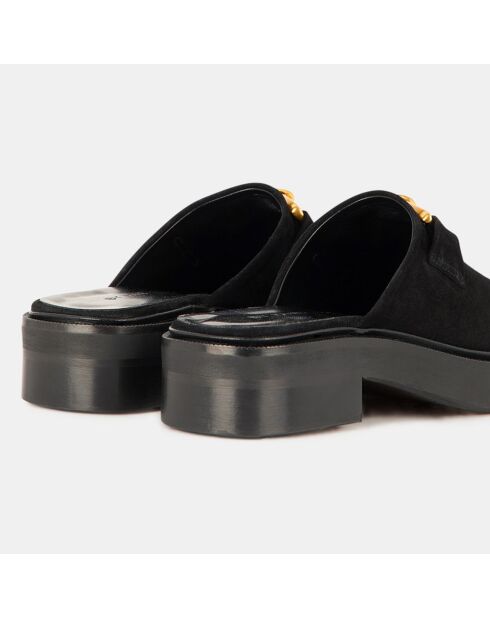 Mules en Cuir sabot noires