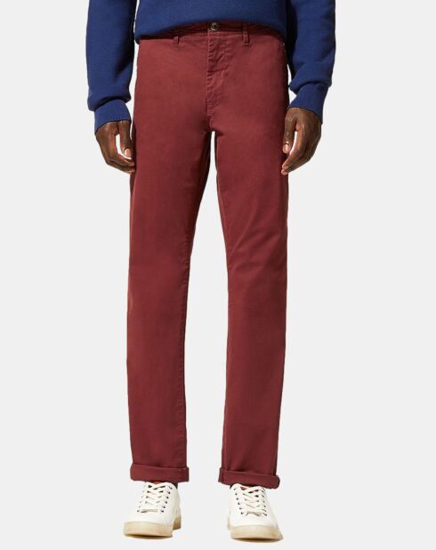 Pantalon Chino slim en Coton Bio Kutslim bordeaux