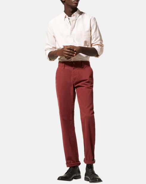 Pantalon Chino droit Kutdroit  rouge foncé