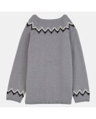 Pull de noël en Maille de coton bio & laine mélangés Igloo gris chiné