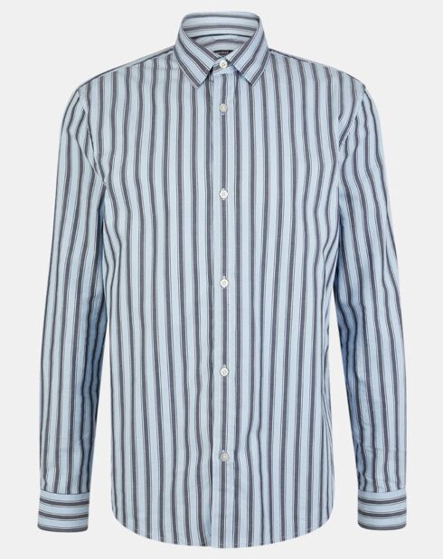 Camicia dritta a righe blu Liclub