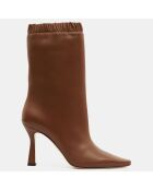 Bottines en Cuir Lina marron - Talon 9,5 cm