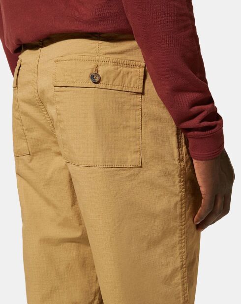 Pantalon Chino décontracté Kurip Ripstop à carreaux beige foncé