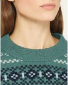 Pull en Laine & Cachemire Denver col rond vert