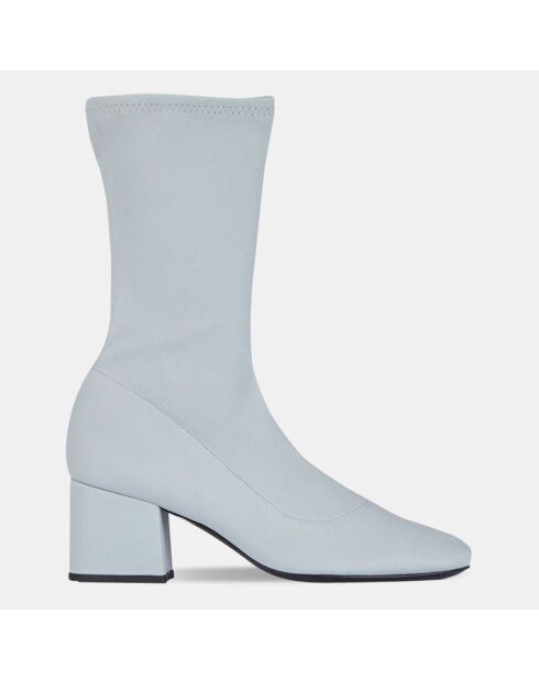 Bottines en Velours de Cuir Maya bleues - Talon 6,5 cm