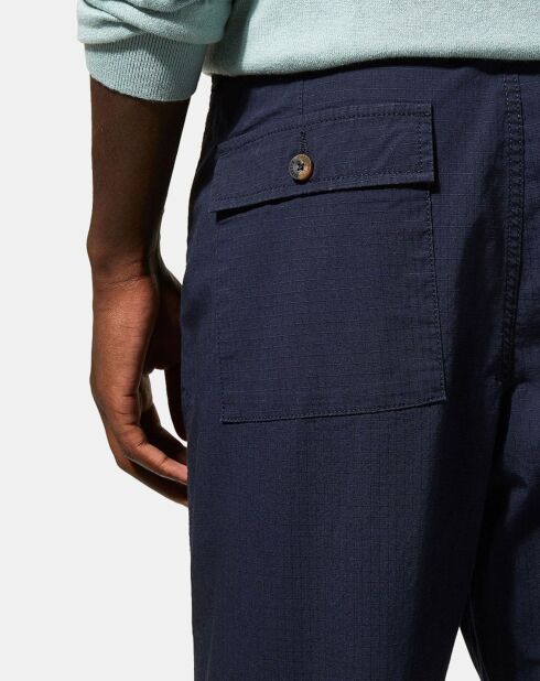 Pantalon Chino décontracté Kurip Ripstop à carreaux bleu marine