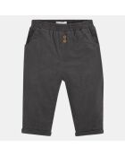 Pantalons en velours milleraies molletonné de Coton bio Geof gris foncé