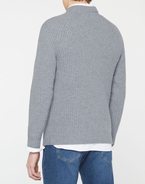 Pull en Laine & Cachemire Noterond col rond gris