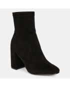 Bottines en Velours de cuir Stretch noires - Talon 9 cm