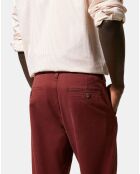 Pantalon Chino droit Kutdroit  rouge foncé