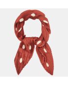 Foulard 100% Satin Plissé Af Silo F marron - 85x85 cm