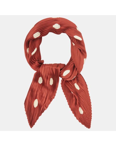 Foulard 100% Satin Plissé Af Silo F marron - 85x85 cm