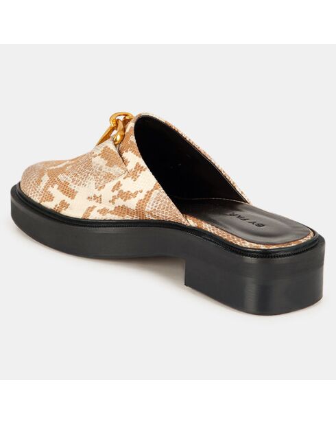 Mules en Cuir Sabot beige