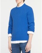 Pull en Laine & Cachemire Noterond col rond bleu