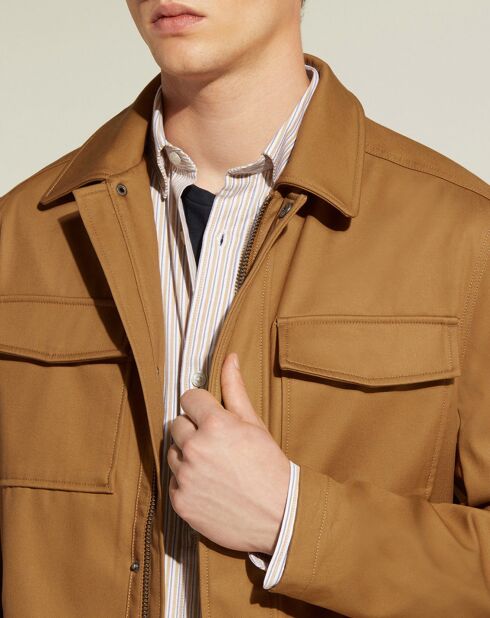 Veste droite Lapocket camel