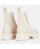 Chelsea Boots en Cuir Links beiges - Talon 6 cm