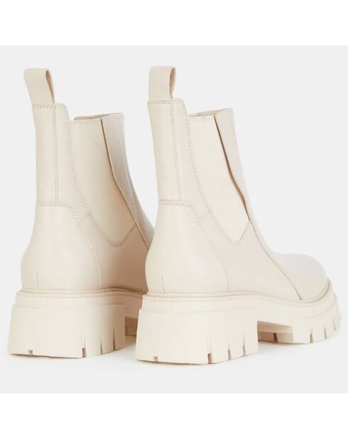 Chelsea Boots en Cuir Links beiges - Talon 6 cm