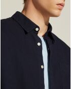 Chemise droite Oxford Lixdye bleu marine