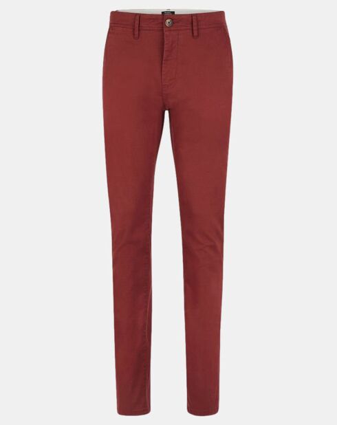 Pantalon Chino slim en Coton Bio Kutslim bordeaux