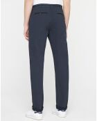 Pantalon Chino droit Kunzo à micro pois bleu marine