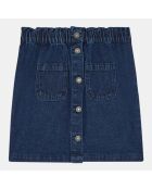 Jupe droit en Coton bio denim Aline bleu brut