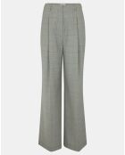 Pantalon large en Laine mélangée César Prince de galles gris moyen