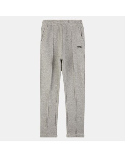 Pantalon de jogging en Coton bio molletonné Joelle gris chiné