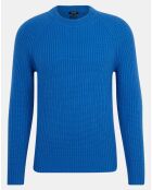 Pull en Laine & Cachemire Noterond col rond bleu