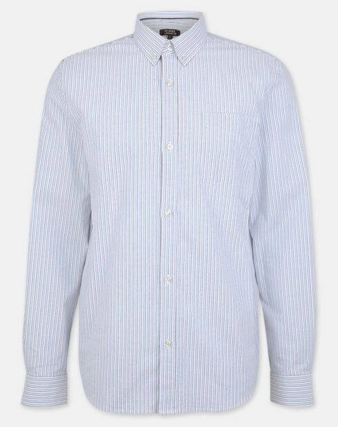 Chemise droite Oxford Lixray à rayures bleu clair