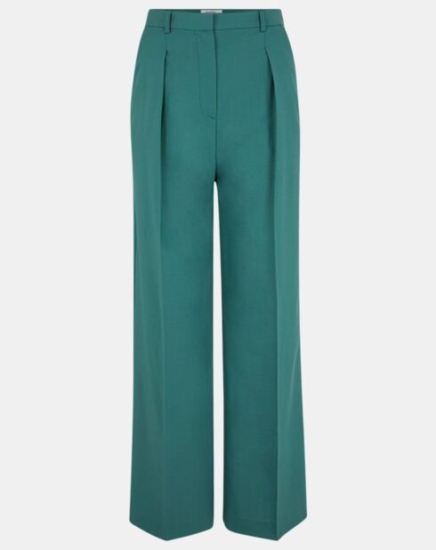 Pantalon large en Laine mélangée César vert