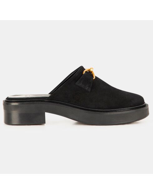 Mules en Cuir sabot noires
