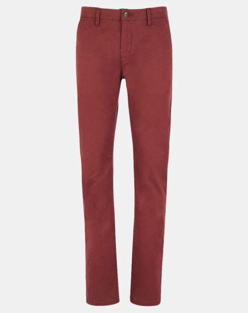 Pantalon Chino droit Kutdroit  rouge foncé