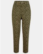 Pantalon en Velours milleraies de Coton Calvin vert/jaune