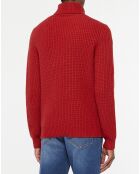 Pull en Laine & Cachemire Noteroule col roulé rouge