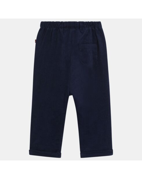 Pantalon en Coton milleraies Appo bleu marine