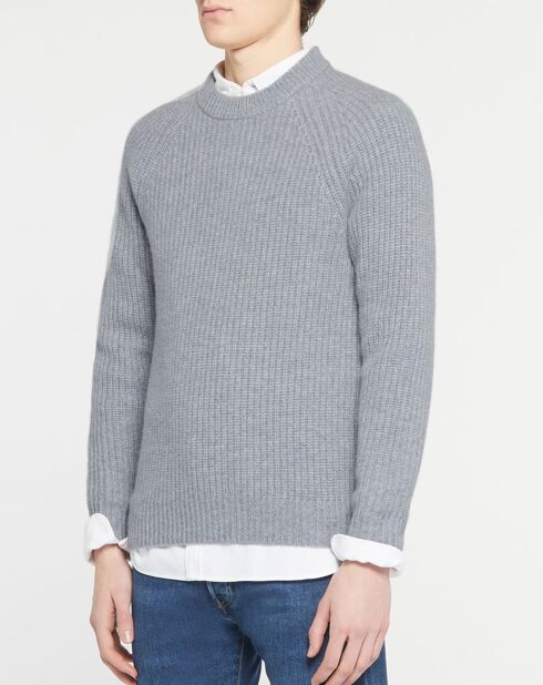 Pull en Laine & Cachemire Noterond col rond gris