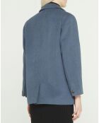 Veste blazer oversize en Laine mélangée Clitch bleu grisé