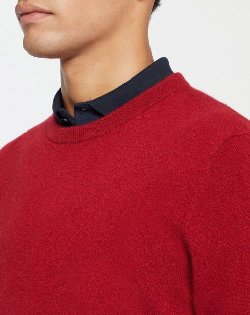 Pull 100% Cachemire Nachron col rond rouge