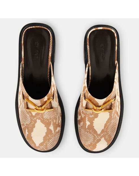 Mules en Cuir Sabot beige