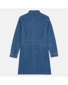 Robe en Coton denim Aloy cintrée bleue