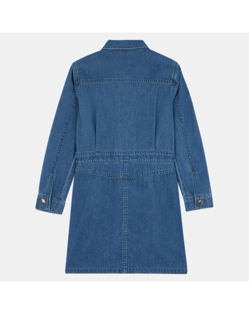 Robe en Coton denim Aloy cintrée bleue