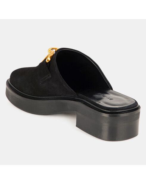 Mules en Cuir sabot noires