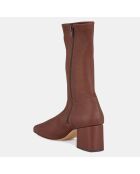 Bottines en Cuir Maya marron - Talon 6,5 cm