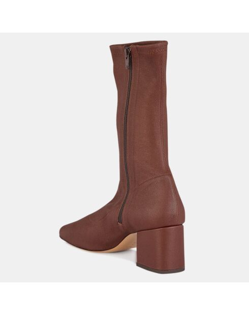 Bottines en Cuir Maya marron - Talon 6,5 cm