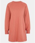 Sweat droit et long en Coton Lenny rose foncé