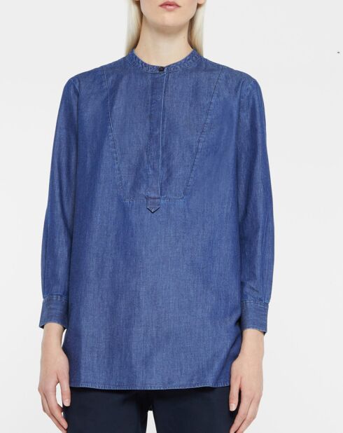 Blouse ajustée Pen bleue