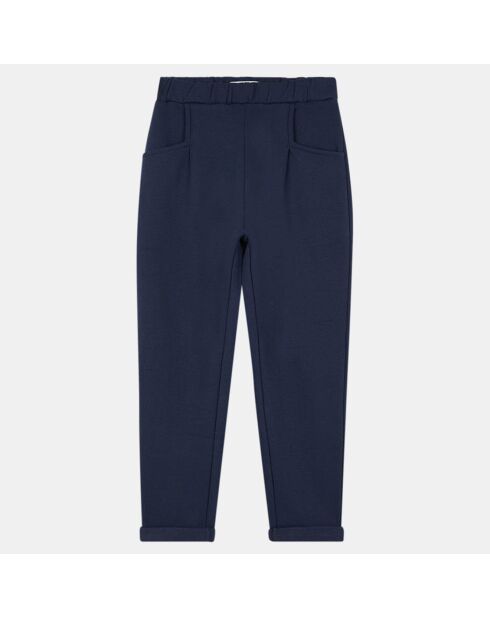 Pantalon de Jogging en Coton bio mélangé droit marine