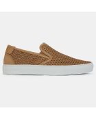 Slip-On en Velours de Cuir Laura beige foncé